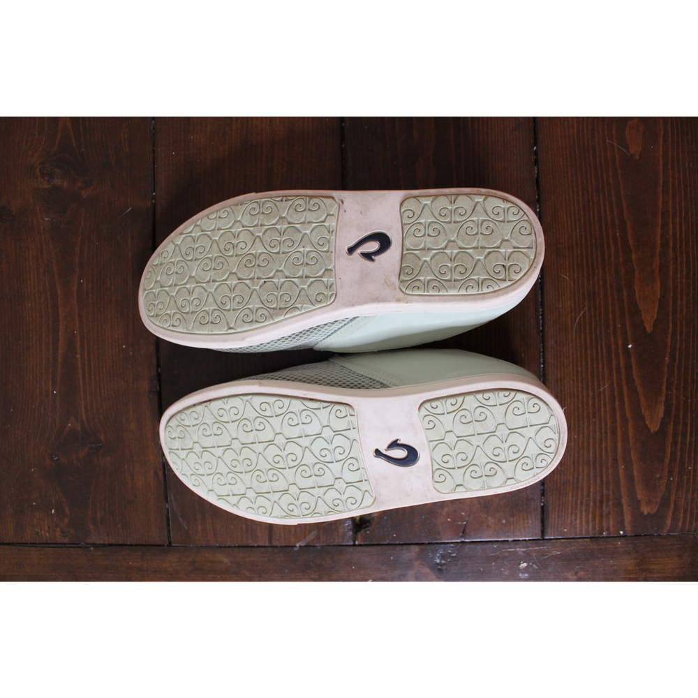 Olukai Pehuea Mint Sage Green Palm Size 9 Slip On Sneakers - Picture 2 of 8